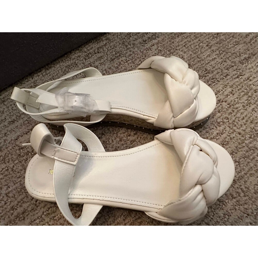 PrettyLittleThing White Espadrille Platform Sandals Summer Coastal Size 7 NWT - Picture 2 of 4